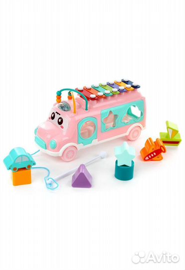 Новая развивающая машинка сортер ксилофон Veld Co