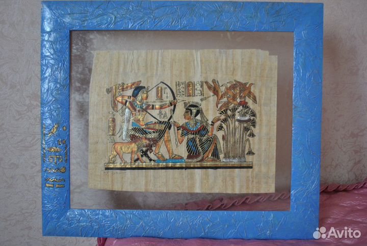 Папирус под стеклом в раме