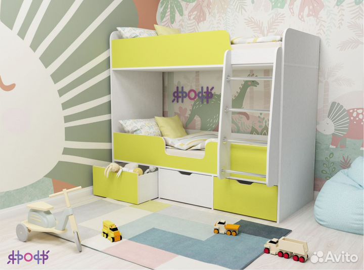 Двухъярусная кровать Двойняшка-180. Любые цвета