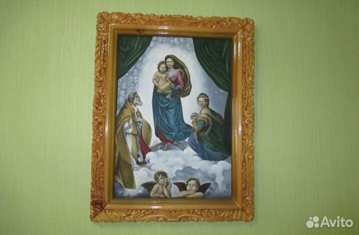 Сикстинская мадонна Икона Картина 67*87см Холст