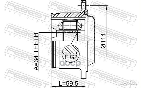 2311-829 шрус внутренний к-кт 34x114 Audi A4 9