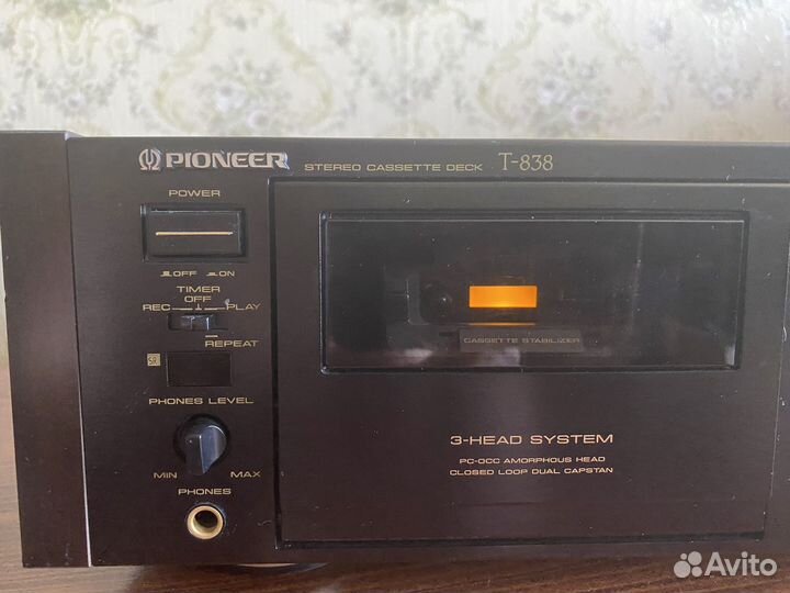 Дека кассетная Pioneer T-838 с пультом 100v Япония