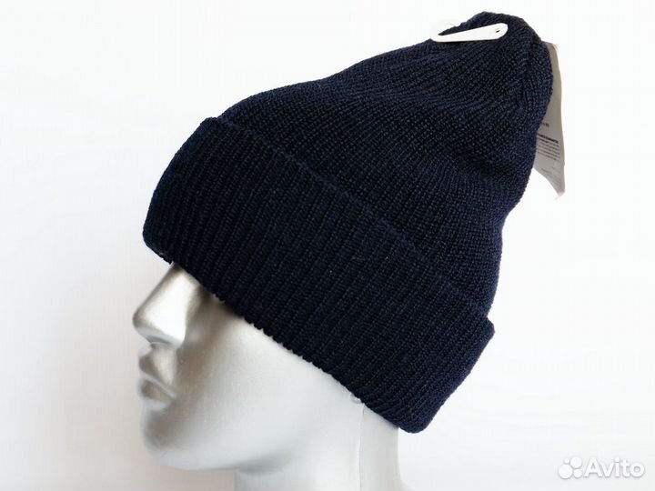 Шапка вязаная с отворотом, размер 55-59