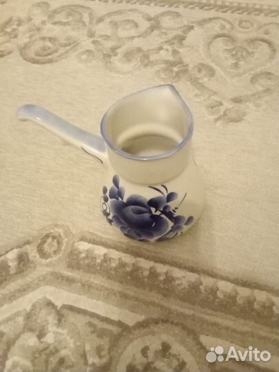 Гжель кофейник, кувшинчик