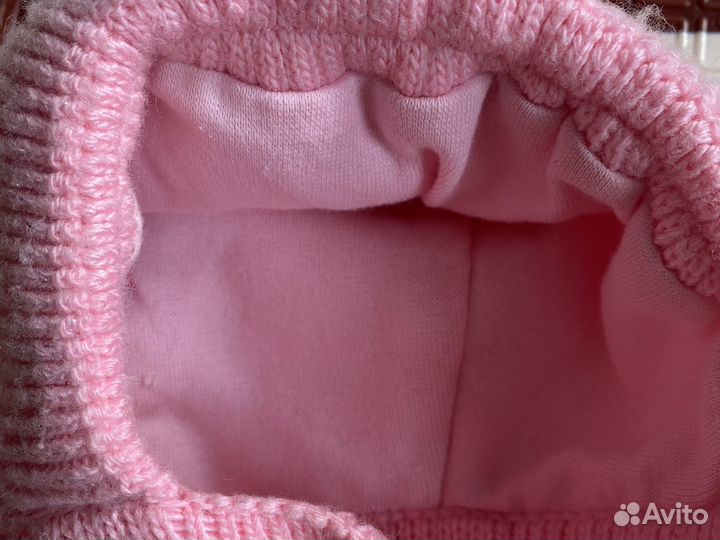 Шапка шлем зимняя розовая 44 - 46