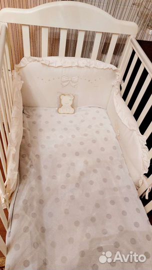 Кроватка Italbaby оригинал+матрас,белье, бортик