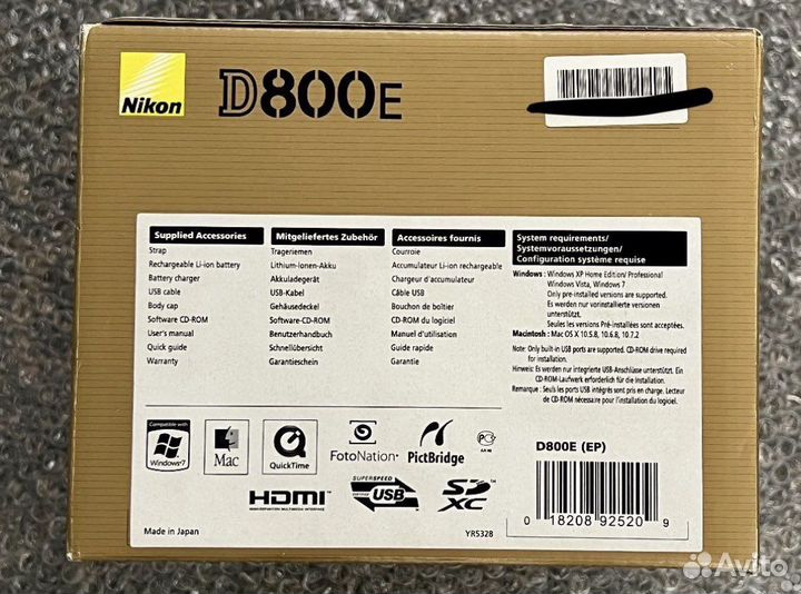 Зеркальный фотоаппарат Nikon D800E