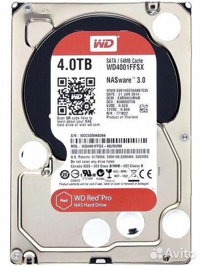 Жесткий Диск Western Digital WD4001ffsx 4Tb sataii