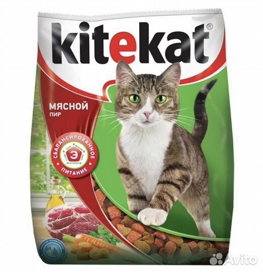 Корм для кота сухой 1.9 кг мясо Kitekat