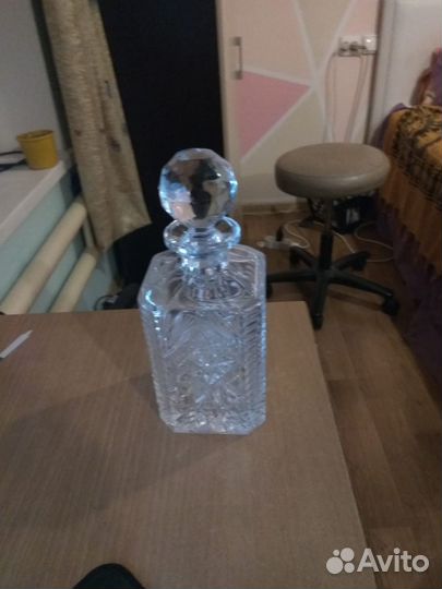 Штоф квадратный, хрусталь