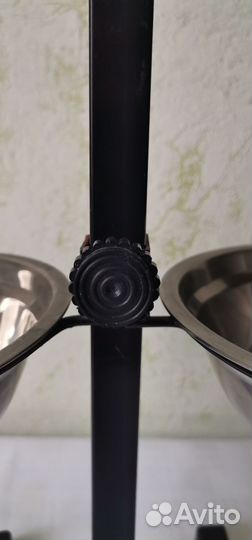 Миска металлическая двойная на подставке