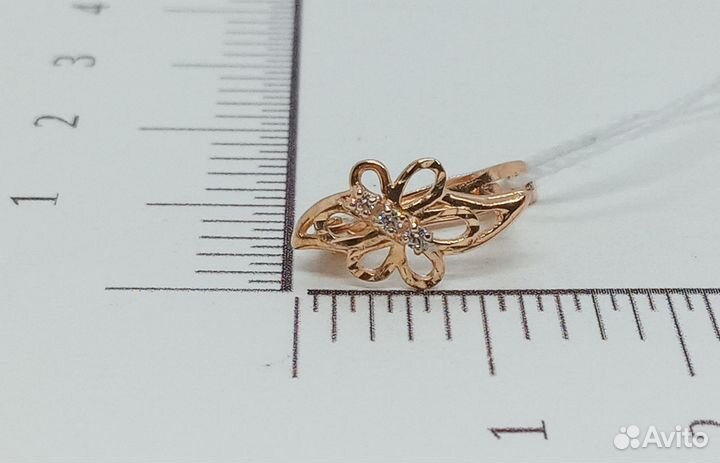 Золотые серьги с фианитом