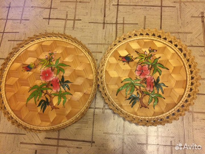 Плетеные корзинки,тарелки,панно (новые и б/у)