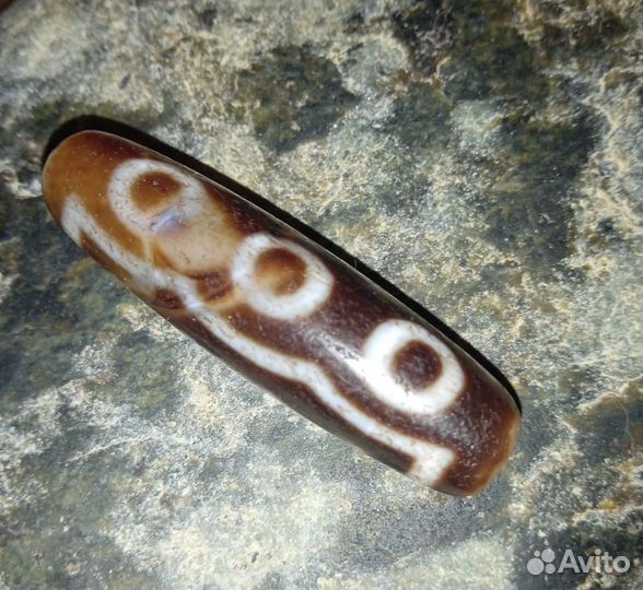 Старая Бусина Дзи 5-глаз. Денежный магнит