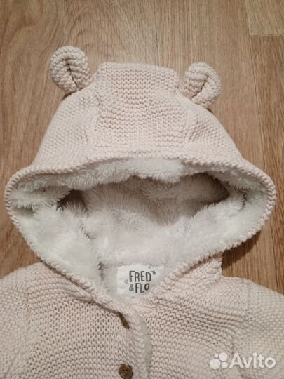 Кофта на меху розовая Германия 6-9-12 мес