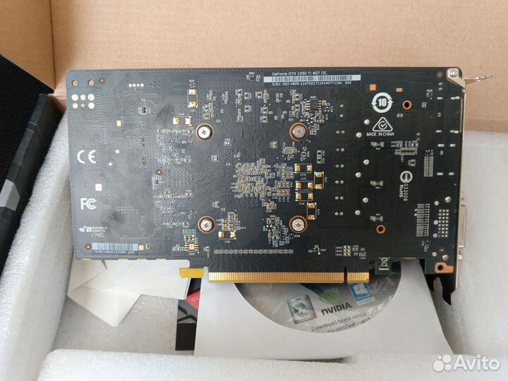 Видеокарта MSI GeForce GTX 1050 Ti OC 4gb
