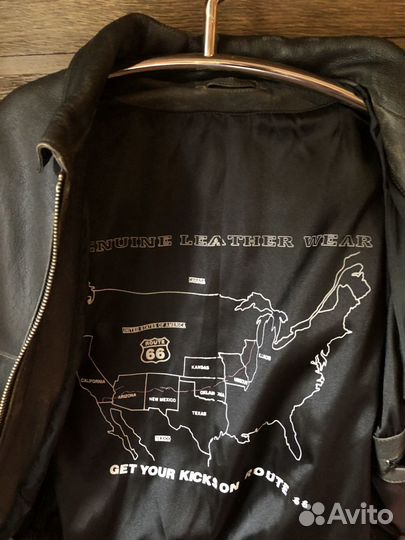 Мотокуртка кожаная мужская 52-54