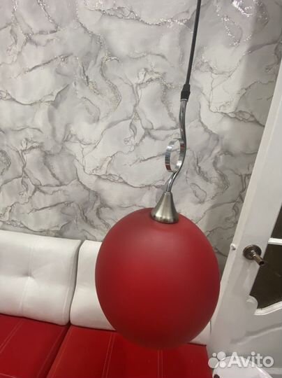 Светильник подвесной стекло красный