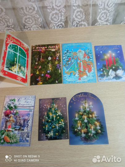 Новогодние открытки, конверты для денег