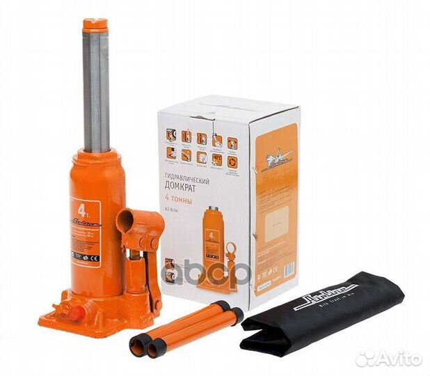 Домкрат бутылочный 4т в сумке (MIN - 195мм/MAX