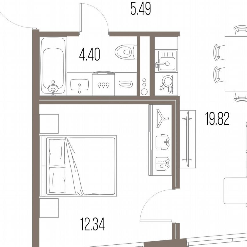 1-к. квартира, 42,1 м², 3/10 эт.