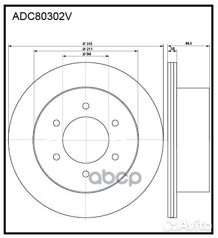 Диск тормозной зад 4615A097;DF073412;BD V