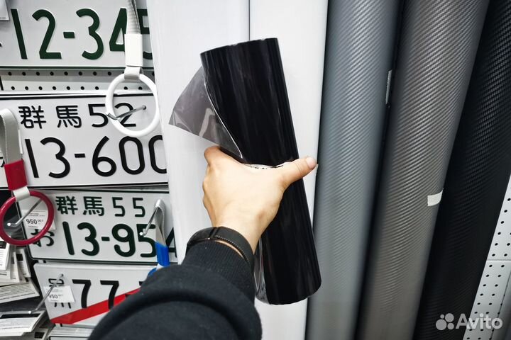 Пленка для бронирования фар, Черная светлая