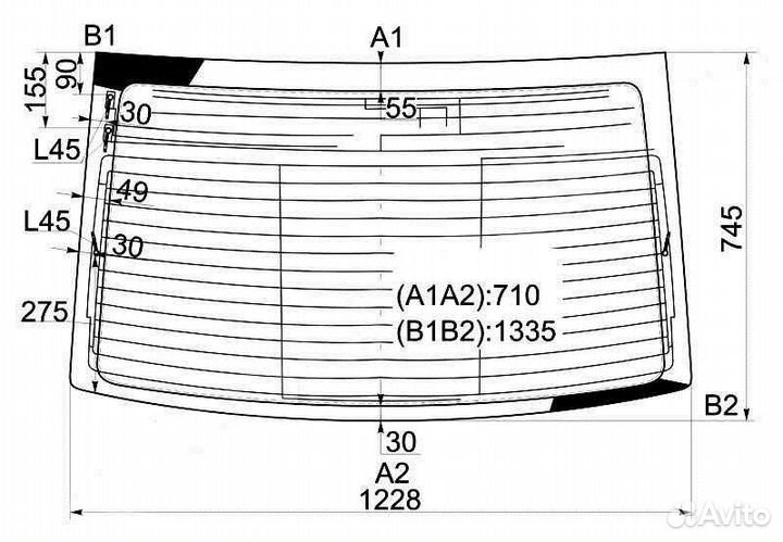 Стекло заднее с обогревом honda civic 4D 05-11
