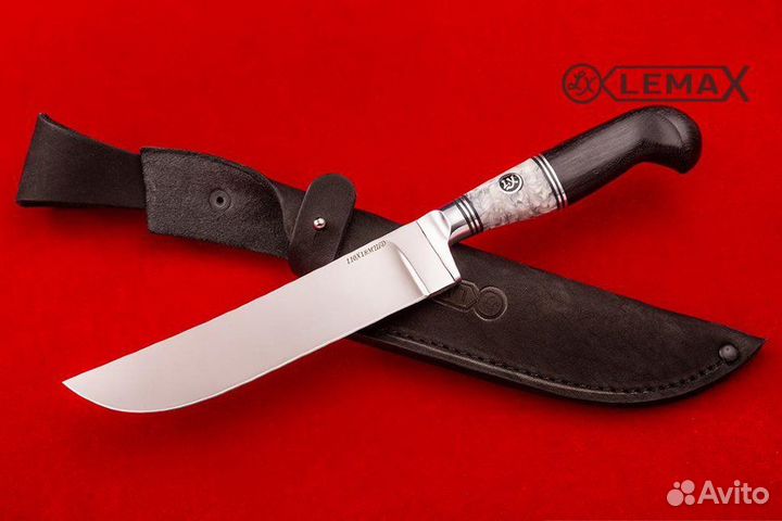 Кованный Узбекский нож Пчак 110х18мшд, чёрный граб