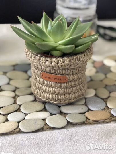 Кашпо из джута