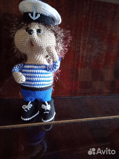Кукла ежик матрос в бескозырке. Интерьерная