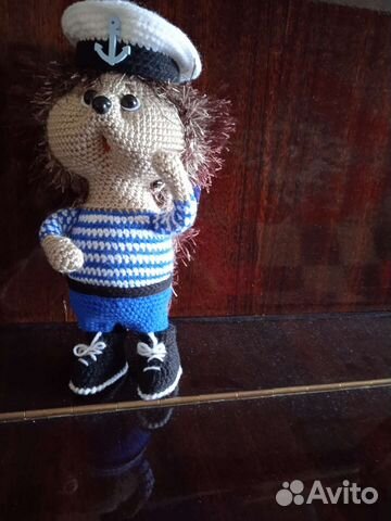 Кукла ежик матрос в бескозырке. Интерьерная