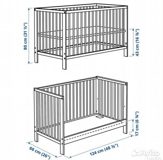 Детская кровать IKEA с матрасом