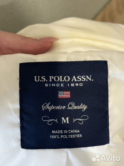 Пуховик осенний белый U.S. polo assn