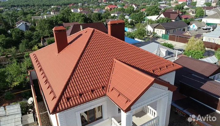 Металлочерепица grand line терракота