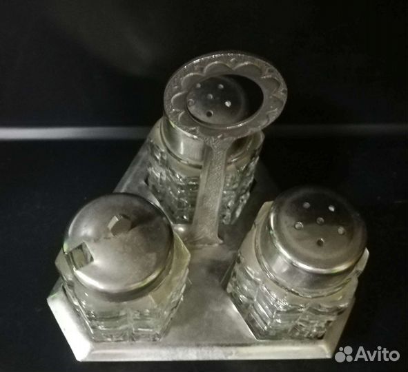 Винтажный набор для специй. Стекло, нерж