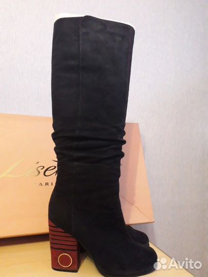 Сапоги нат.велюр и мех мутон Lisette