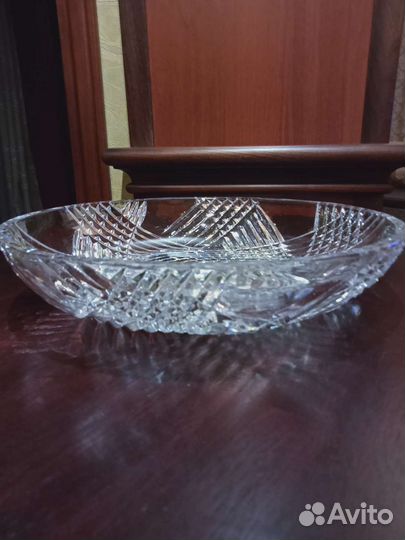 Винтажный хрусталь ваза лзхс, блюдо 
