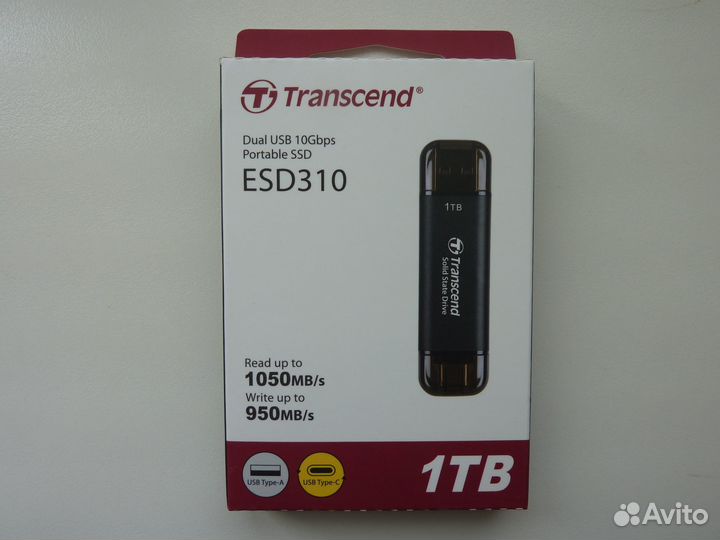 Диск внешний SSD 1Тб Transcend TS1tesd310C новый