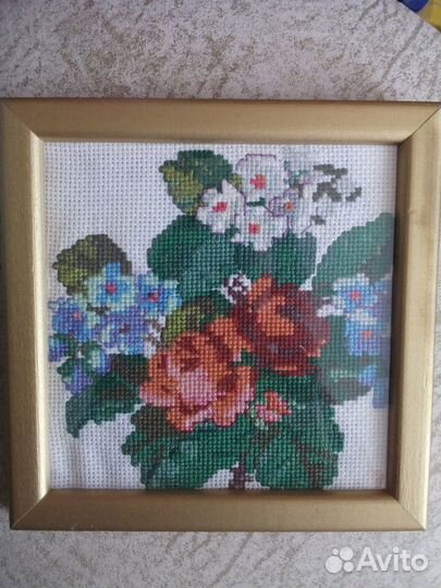 Картина вышивка крестом Цветы букет