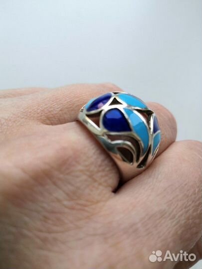 Серебряное кольцо с эмалью