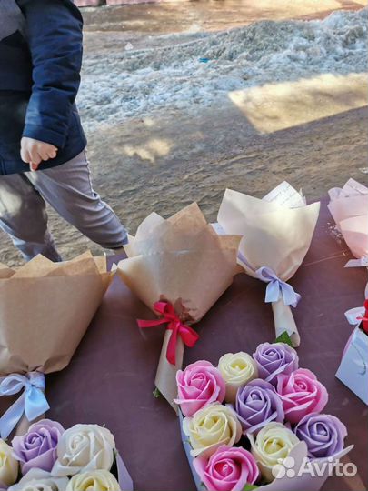 Мыльные розы (букеты, коробки) на 8 марта