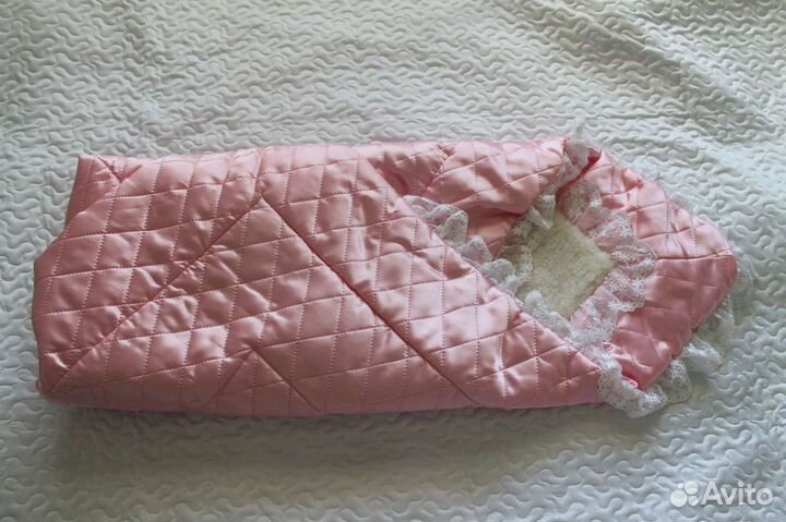Конверт одеяло на выписку зимний для девочки