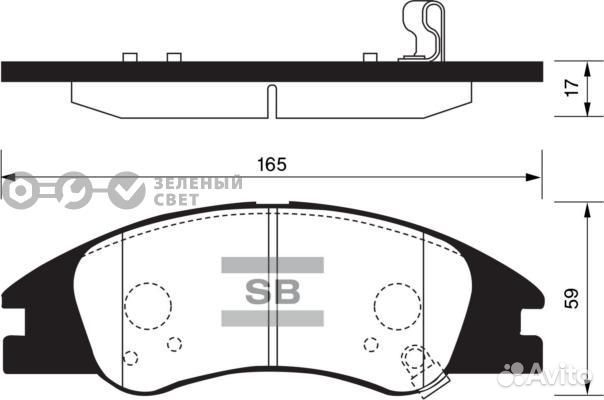 Sangsin brake SP1167 Колодки тормозные передние KI