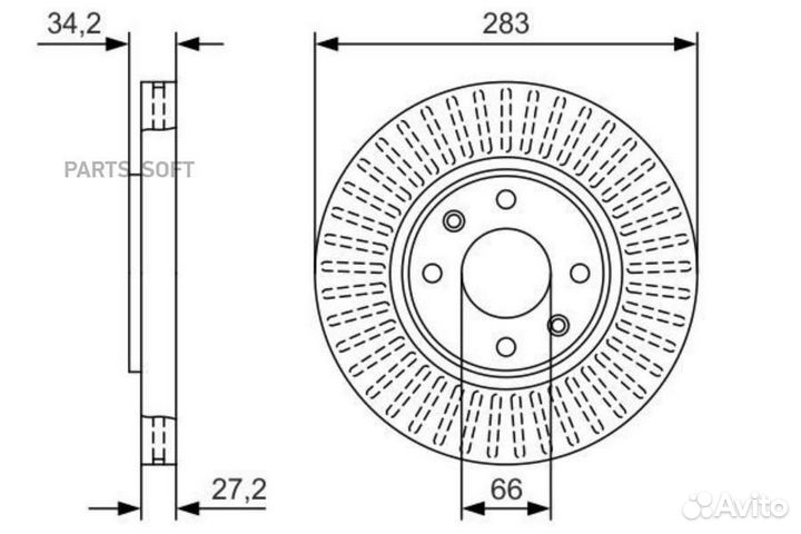Bosch 0 986 479 W69 Диск тормозной передний premiu
