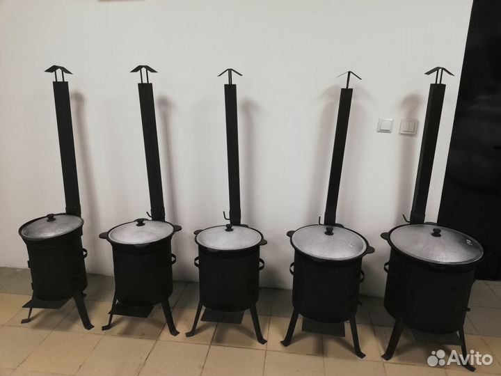 Печь под казан с дымоходом