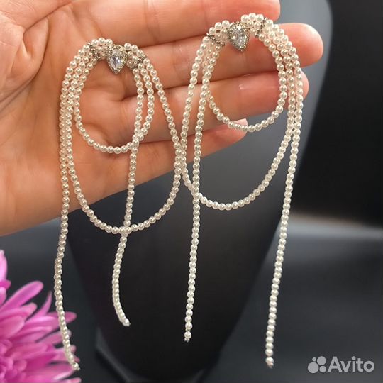 Серьги из жемчуга Майорка в стиле Кучинелли