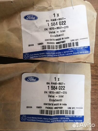 Клапан двигателя впускной ford 2.0-2.3 арт.1584022