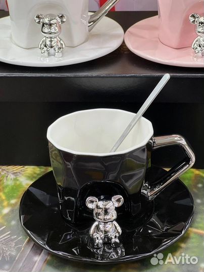 Чашка чайная фарфоровая с блюдцем