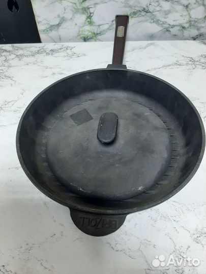 Чугунная сковорода гриль с прессом